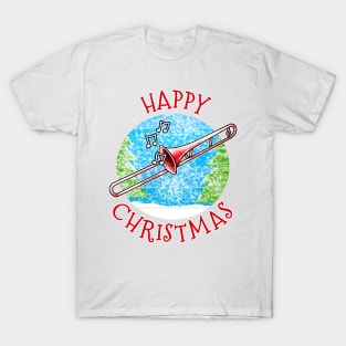 Christmas Trombone Trombonist Brass Musician Xmas 2022 T-Shirt